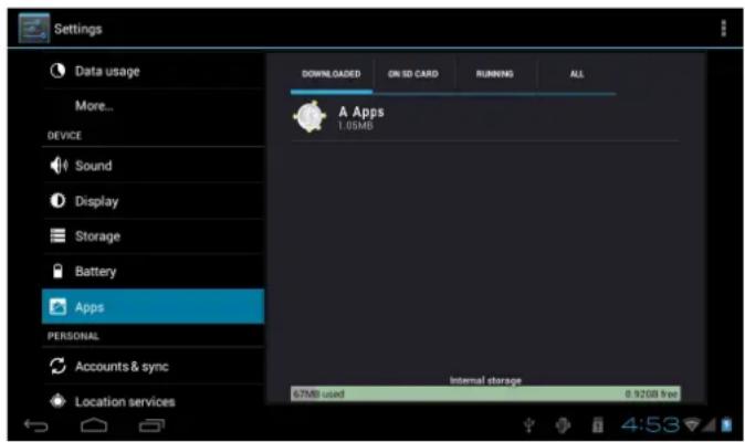 COBY Kyros MID8042 - Managing Applications - 6