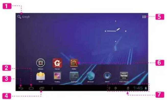 COBY Kyros MID1042 - Home Screen at a Glance - 1