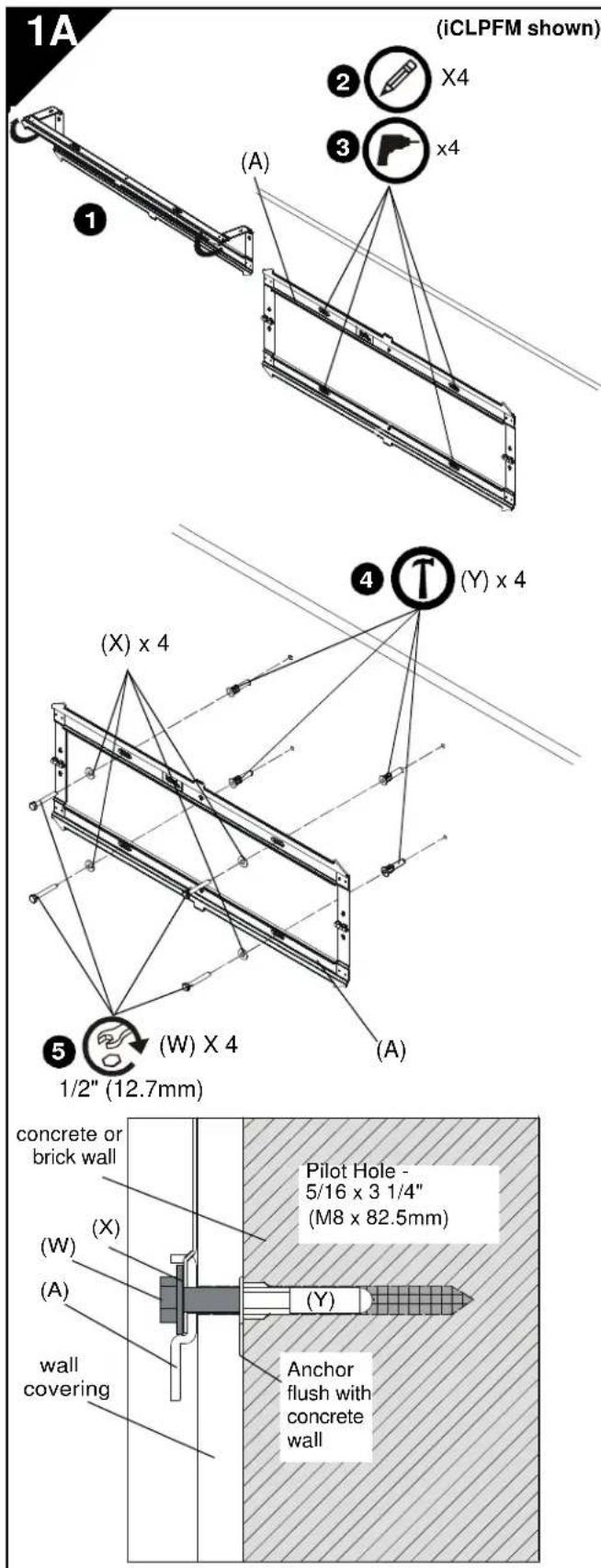 Chief iCLPFM3B02 - INSTALL WALL PLATE TO WALL - WOOD STUDS - 2