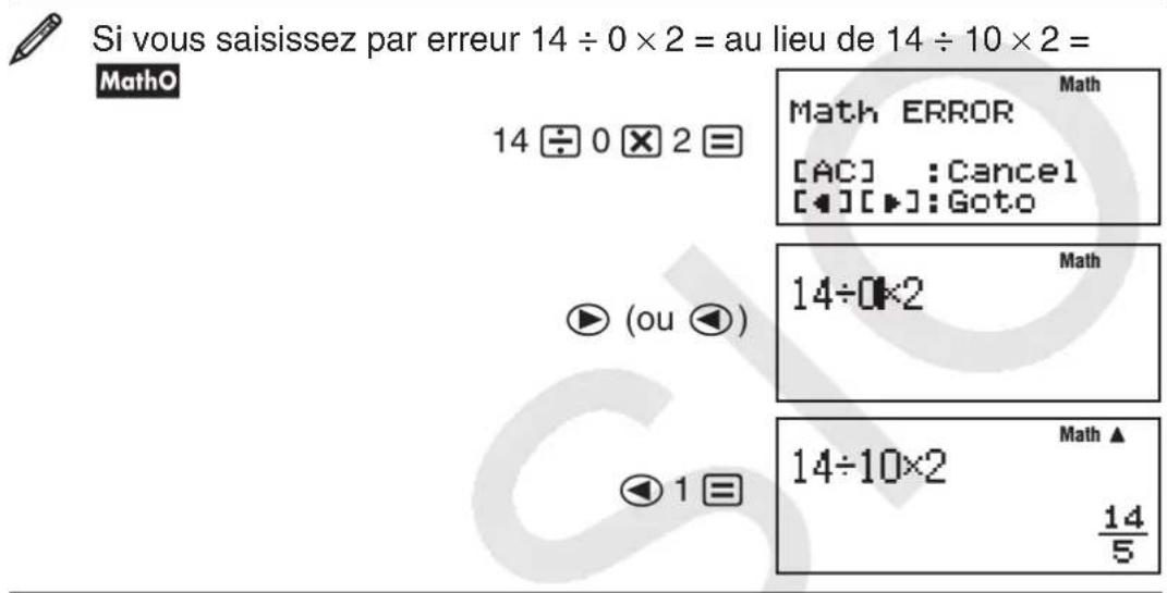 CASIO FX55PLUS - Affichage de l'emplacement d'une erreur - 1