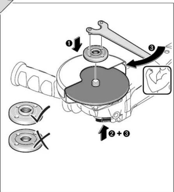 Technical diagram illustrating mechanical assembly steps with labeled components and directional arrows