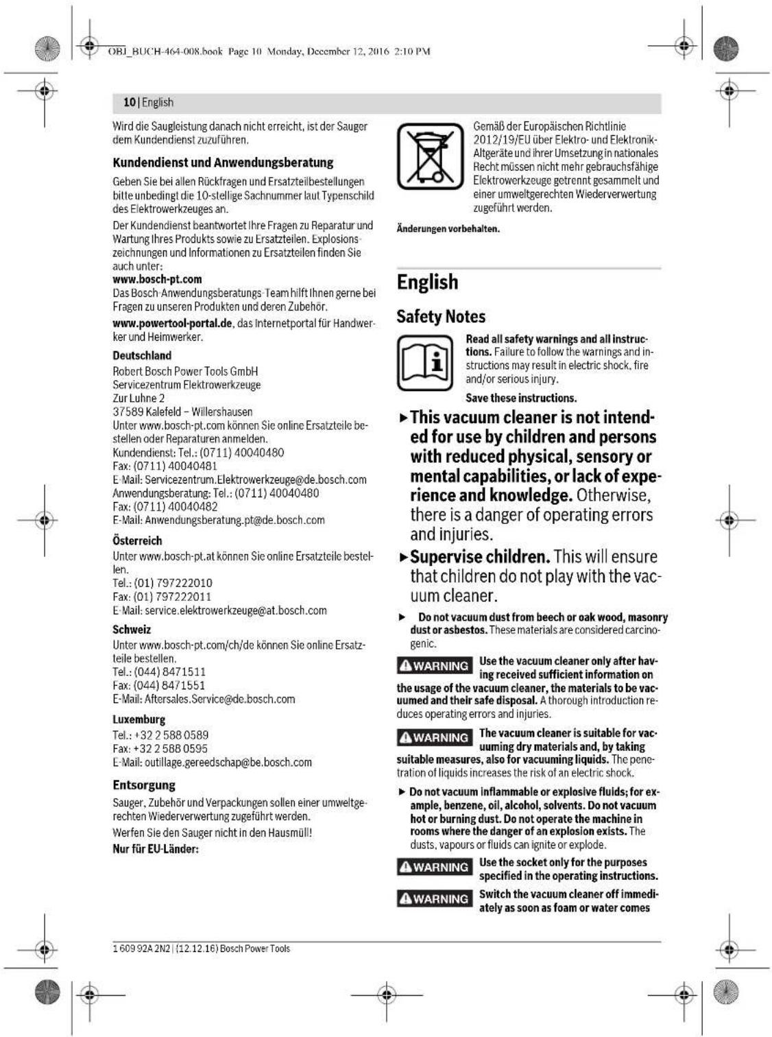BOSCH GAS 25 - Störungen - 5