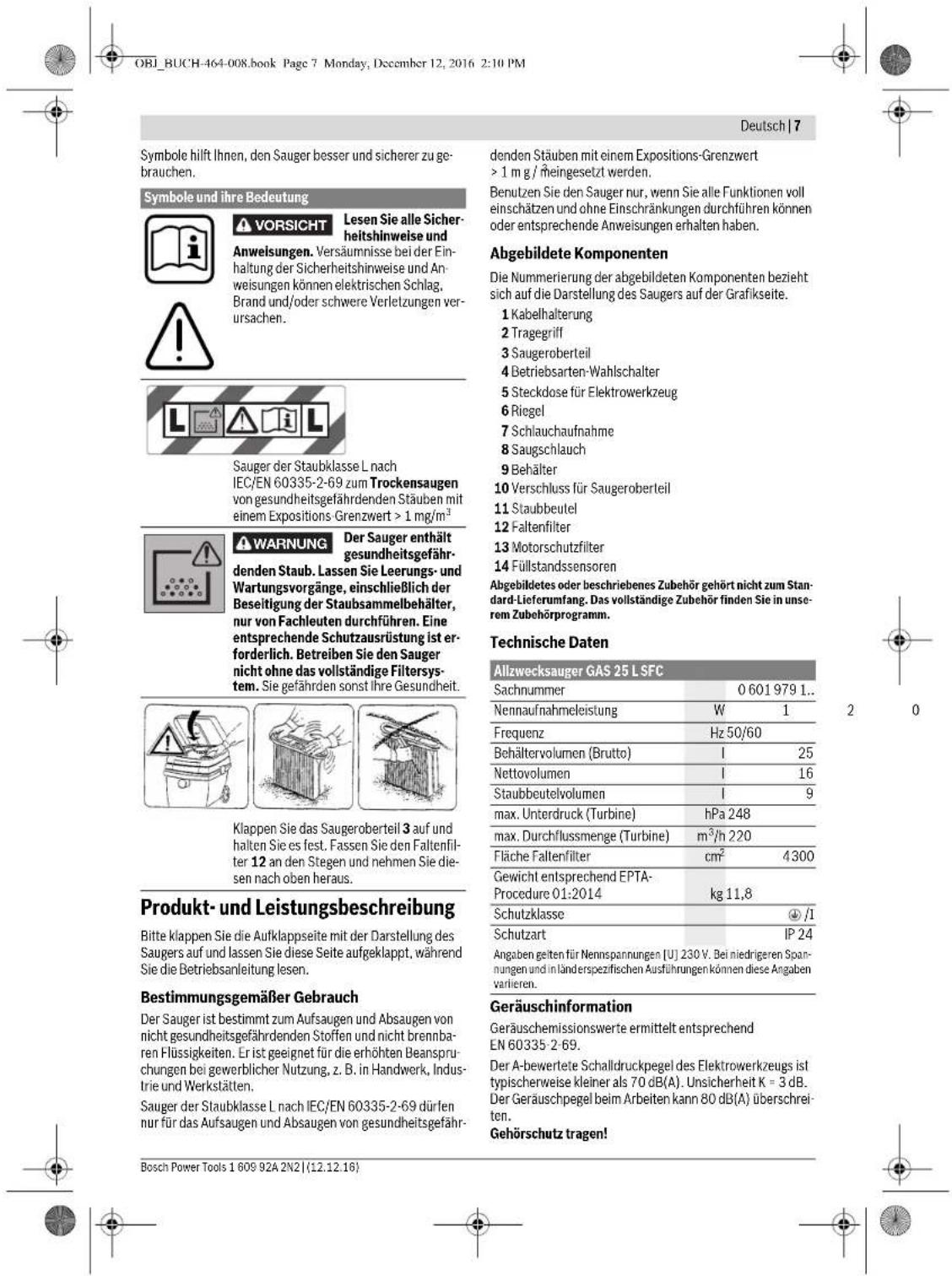 BOSCH GAS 25 - 10