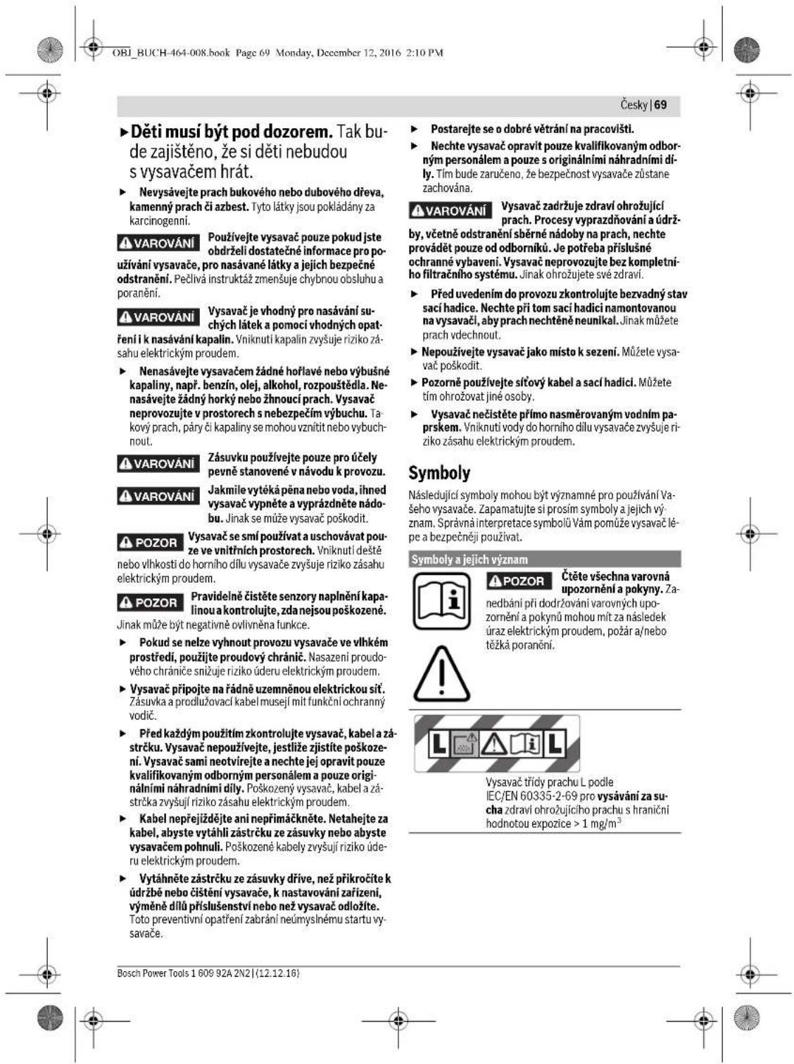 BOSCH GAS 25 - Bepezochondní upozorněni - 3