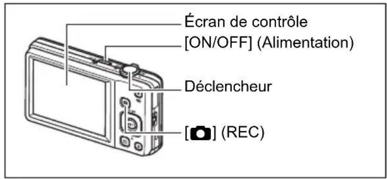CASIO Exilim Zoom EXZS6 - Appuyez sur [ON/OFF] (Alimentation) pourmettre l'appareil photo en service. - 2