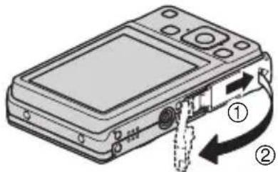 CASIO Exilim Zoom EXZS6 - 1.Ouvrez le couvercle de batterie. - 1