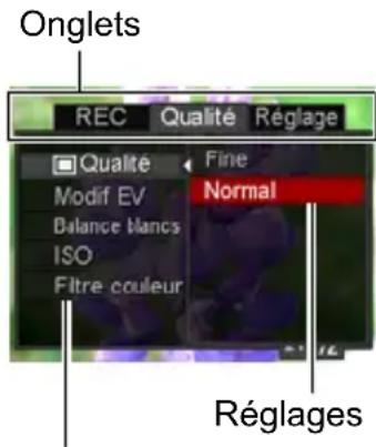 CASIO Exilim Zoom EXZS6 - Exemple de fonctionnement du menu REC - 2