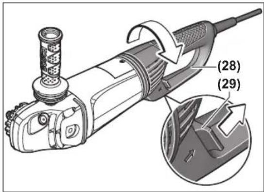 BOSCH GWS 26230 LVI Professional - Pääkahvan kääntäminen - 1