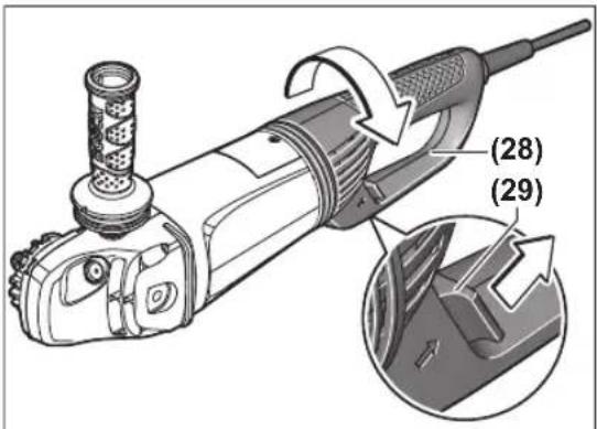 BOSCH GWS 26230 LVI Professional - Pagrindinės rankenos pasukimas - 1