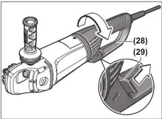 BOSCH GWS 26230 LVI Professional - Obracanie rękojeści głównej - 1