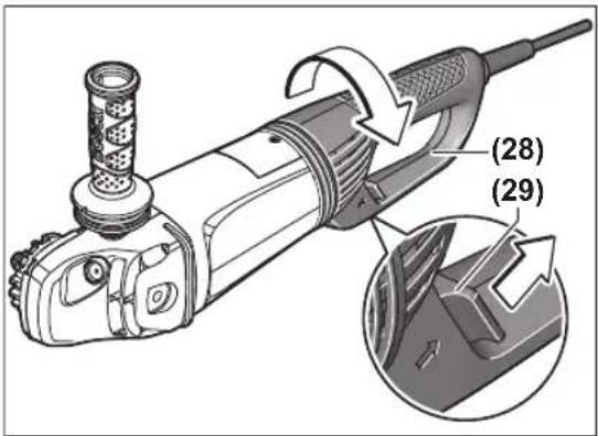 BOSCH GWS 26230 LVI Professional - Ana kolun çevrilmesi - 1