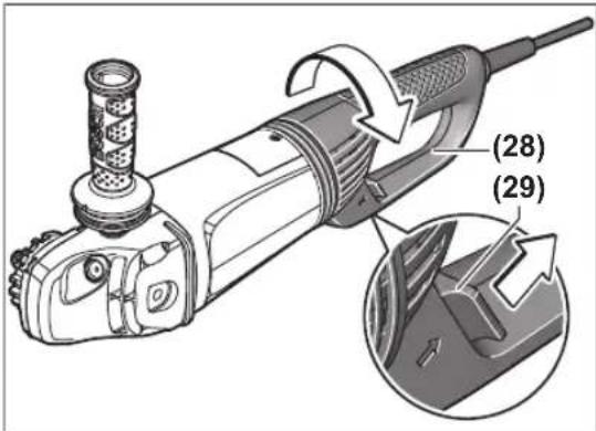 BOSCH GWS 26230 LVI Professional - Otáčanie hlavnej rukoväti - 1
