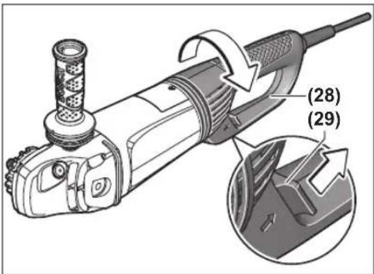 BOSCH GWS 26230 LVI Professional - Galvenā roktura pagriešana - 1
