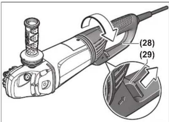 BOSCH GWS 26230 LVI Professional - Drejning af hovedhändtag - 1