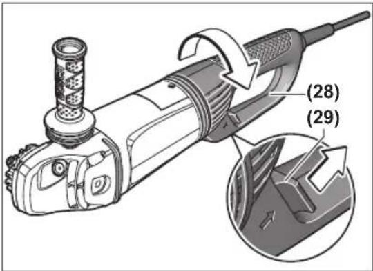 BOSCH GWS 26230 LVI Professional - Turning the main handle - 1