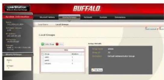 BUFFALO LinkStation Pro Quad - Ajouter des groupes - 1