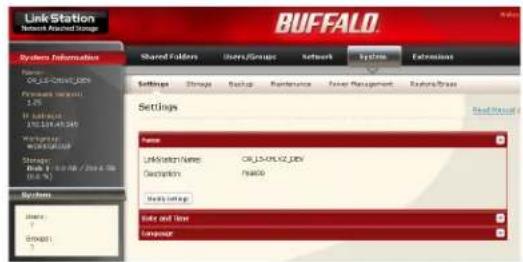 BUFFALO LinkStation Pro Quad - Nom, date et heure - 1