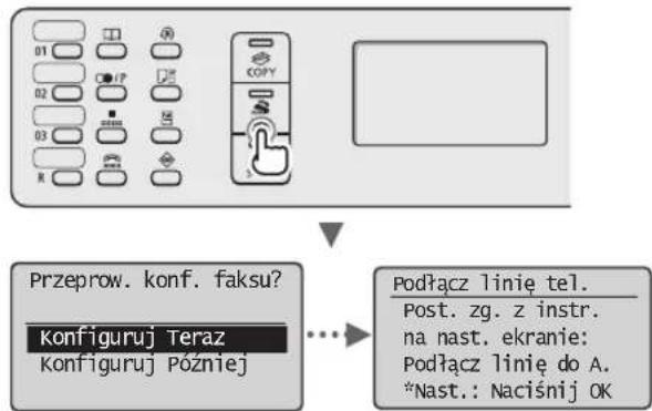CANON iSensys MFG4730 - Konfigurowanie ustawień początkowych faksu i podłączanie kabla telefonicznego (wyłącznie modele MF4890dw/MF4870dn/MF4780w/MF4 - 1