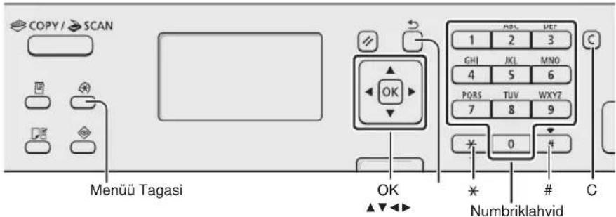 CANON iSensys MFG4730 - Menüüs liikumine ja tekstisisestusviis - 2