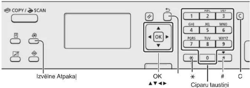CANON iSensys MFG4730 - Navigēšana izvēlnē un teksta ievades metode - 2
