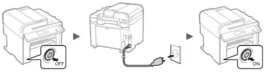 CANON iSensys MFG4730 - Conexión del cable de alimentación y encendido del interruptor de alimentación - 1