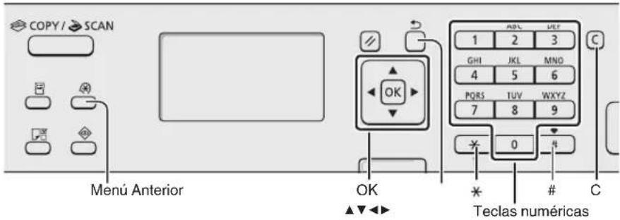 CANON iSensys MFG4730 - Navegación por el menú y método de introducción de texto - 2