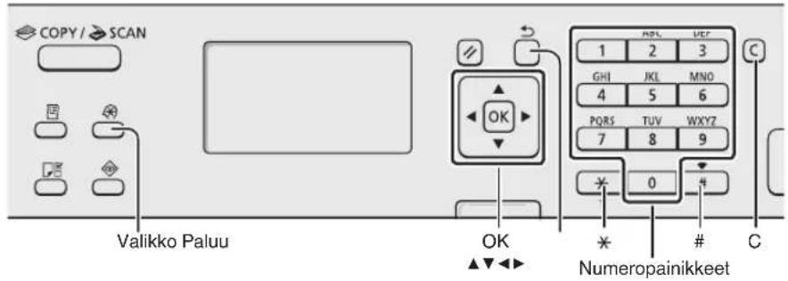 CANON iSensys MFG4730 - Valikossa siirtyminen ja tekstinsyöttötapa - 2