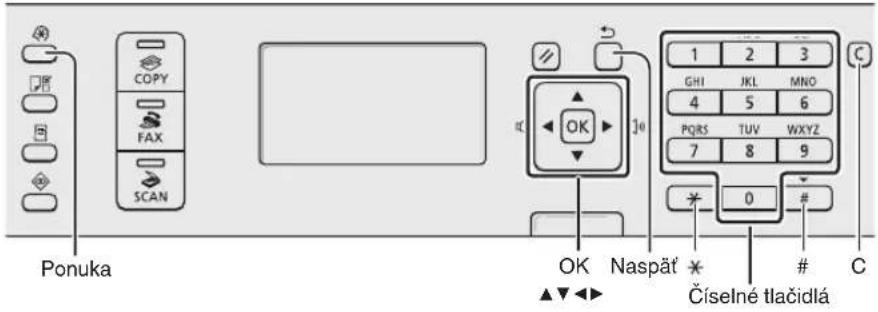 CANON iSensys MFG4730 - Navigácia v ponuke a spôsob zadávania textu - 1
