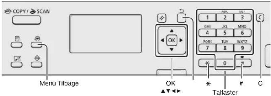 CANON iSensys MFG4730 - Navigation i menuen og tekstindlæsningsmetode - 2
