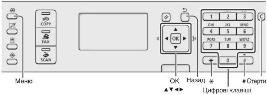 CANON iSensys MFG4730 - Переміщення між пунктами меню та спосіб введення тексту - 1