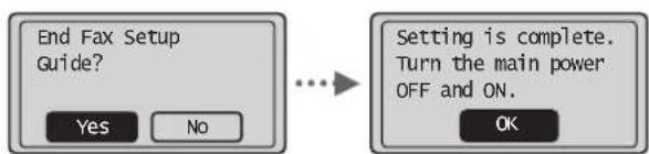 CANON iSensys MFG4730 - Exit the Fax Setup Guide, and then restart the machine. - 1