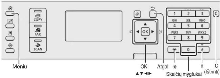 CANON iSensys MFG4730 - Meniu naršymas ir teksto jvesties būdas - 1