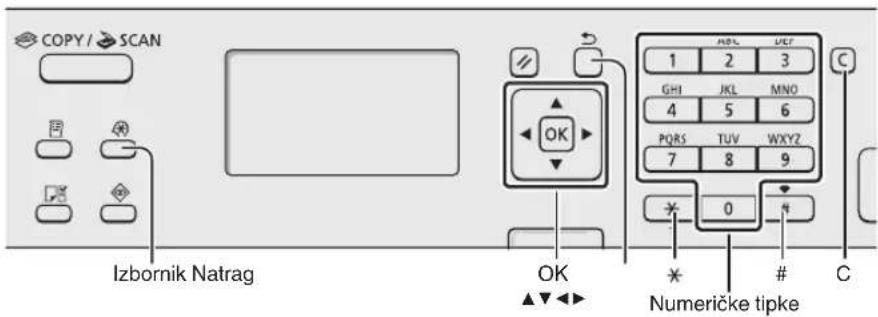 CANON iSensys MFG4730 - Kretanje po izborniku i način unosa teksta - 2