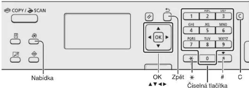 CANON iSensys MFG4730 - Navigace v nabídce a metoda zadávání textu - 2