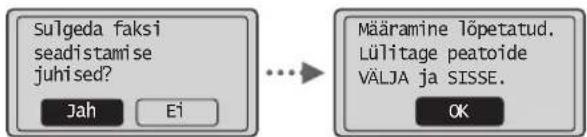 CANON iSensys MFG4730 - Sulgege faksiseadistusjuhend ja taaskäivitage seade. - 1
