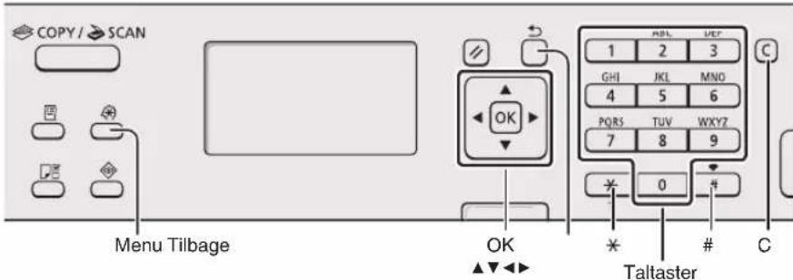 CANON iSensys MF4750 - Navigation i menuen og tekstindlaesningsmetode - 2