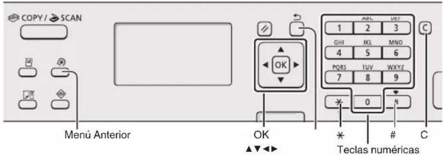 CANON iSensys MF4750 - Navigación por el menu y método de introducción de texto - 2