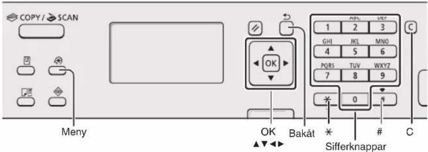 CANON iSensys MF4750 - Navigering iimenyn och textinmatningsmetod - 2