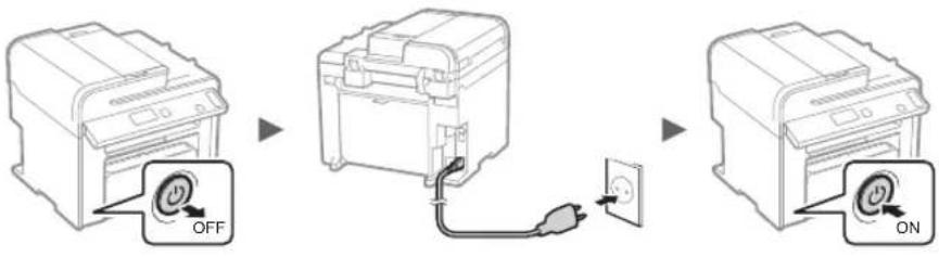 CANON iSensys MF4750 - Conexión del cable de alimentación y encendido del interruptor de alimentación - 1