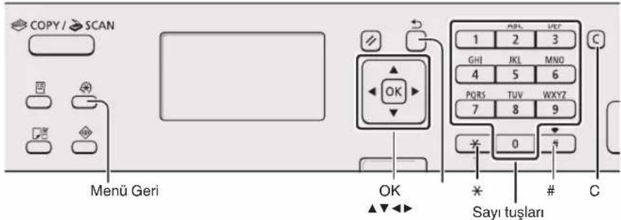 CANON iSensys MF4750 - Menüde Geizinme ve Metin Giris Yöntemi - 2