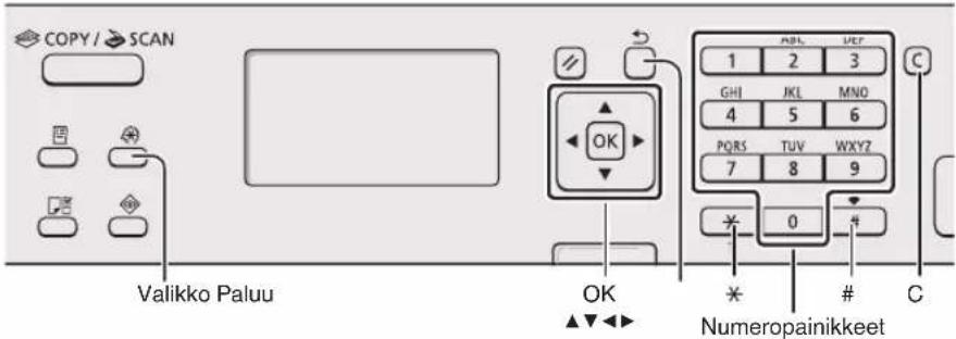 CANON iSensys MF4750 - Valikossa siirtyminen ja tekstinskyöttöta - 2