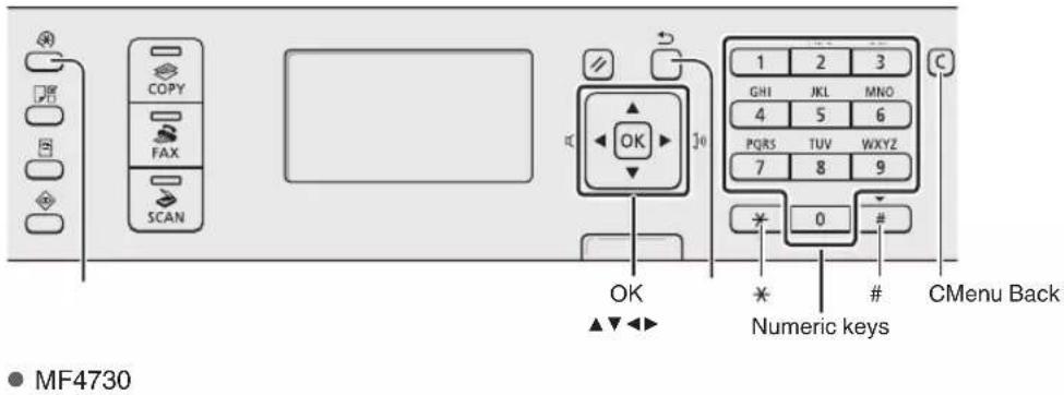 CANON iSensys MF4750 - Navigating the Menu and Text Input Method - 5