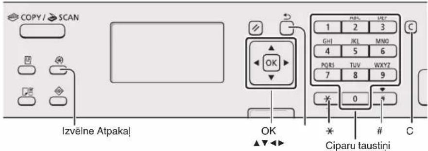 CANON iSensys MF4750 - Navigesana izvelne un teksta ivades metode - 2