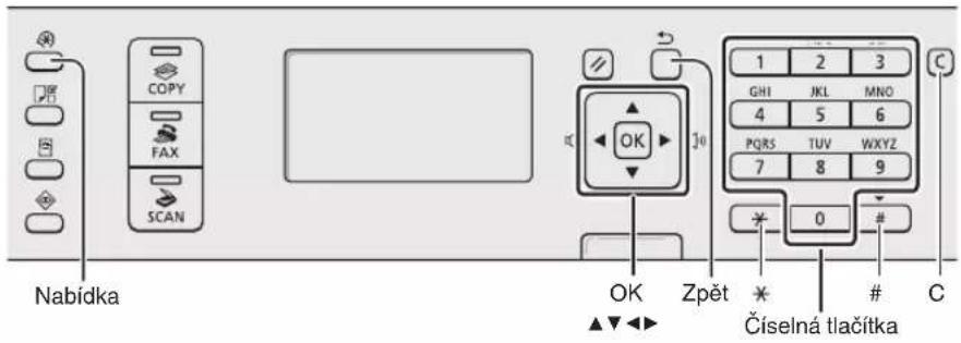 CANON iSensys MF4750 - Navigace v nabidce a metodazadavani textu - 1