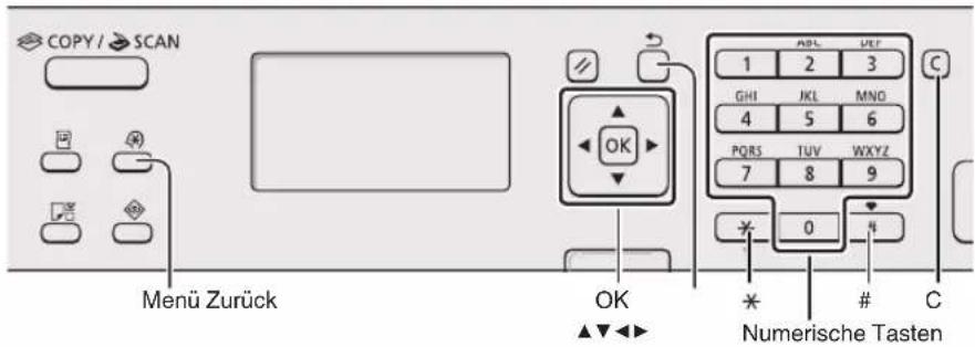 CANON iSensys MF4750 - Navigieren durch das Menu und Texteingabemethode - 2