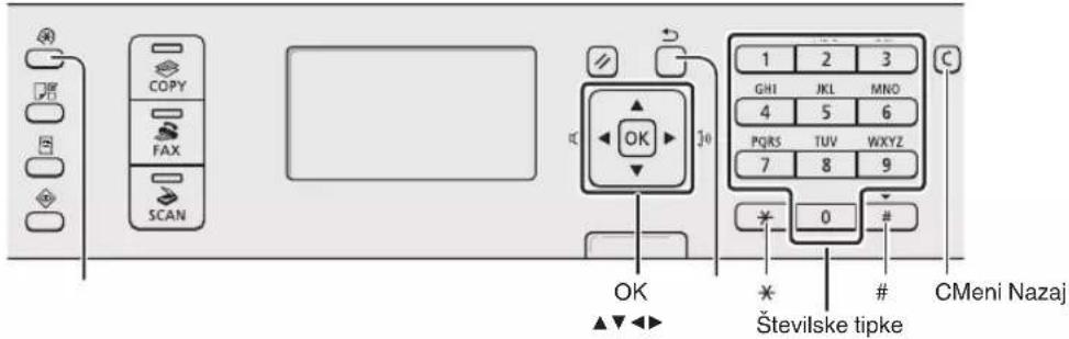 CANON iSensys MF4750 - Krmarijenje po meniju in naacin vnosa besedila - 1