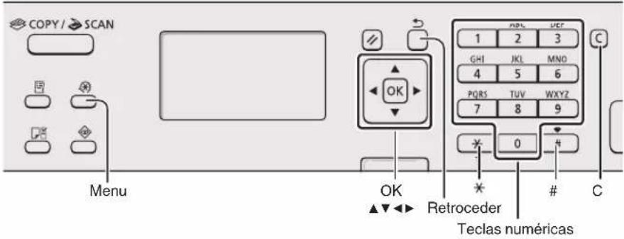 CANON iSensys MF4750 - Navegar no menu e método de introdução de texto - 2