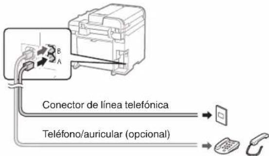 CANON iSensys MF4750 - Conecte un cable de téléphone. - 1