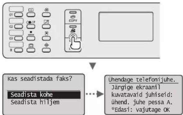 CANON iSensys MF4750 - Faksi algsatete maaramine ja Telefonikaabli uhendamine (ainult MF4890dw/MF4870dn/MF4780w/MF4750) - 1