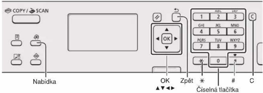 CANON iSensys MF4750 - Navigace v nabidce a metodazadavani textu - 2